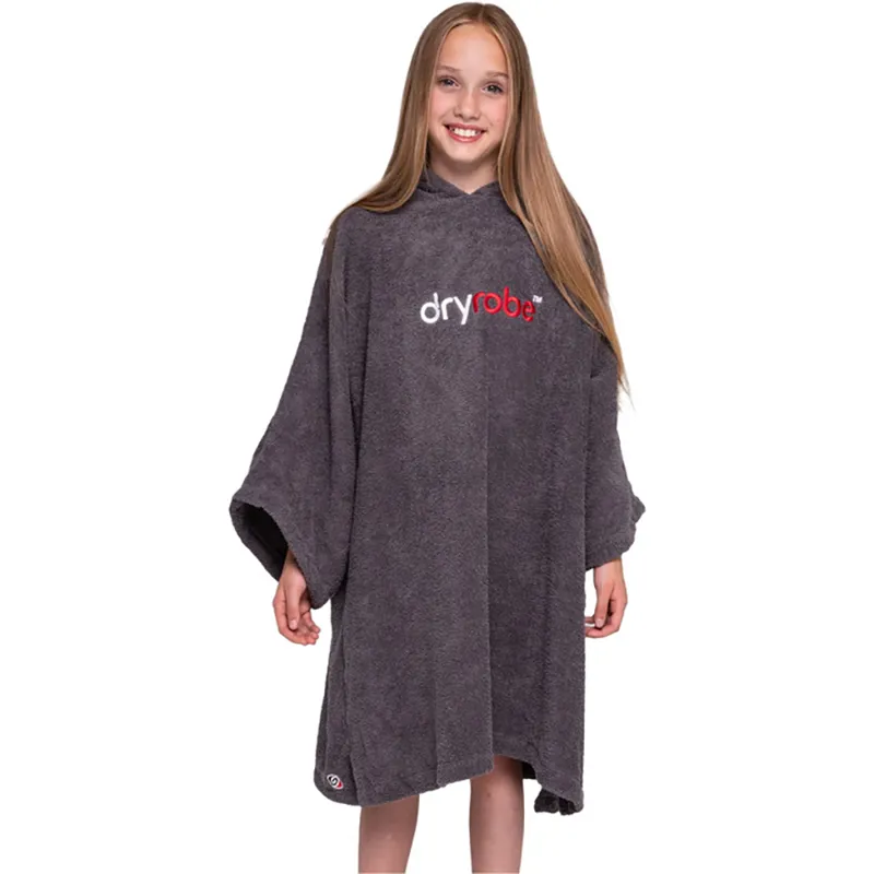 Dryrobe Kids Organic Cotton Towel Robe V3 Small 10-13 Years Slate Grey-6